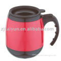 plastic drinking coffee travel mug with handle